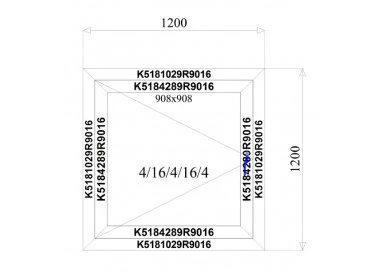 Aluminium Fenster Dreh 1200 x 1200 mm Aluprof MB 79N