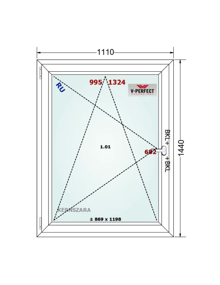 Kunststofffenster PVC Fenster 111 x 144 cm DREH/KIPP Schüco LivIng 82