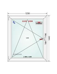Kunststofffenster PVC Fenster 123 x 144 cm DREH/KIPP Schüco LivIng 82 2