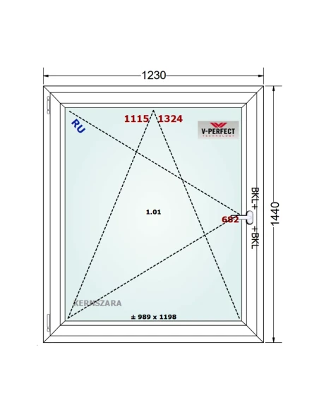 Kunststofffenster PVC Fenster 123 x 144 cm DREH/KIPP Schüco LivIng 82
