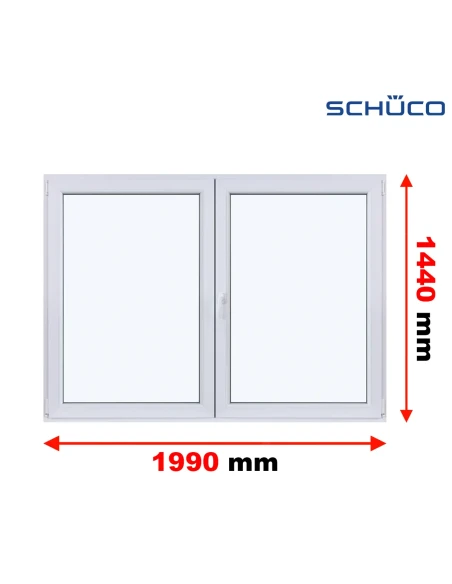 Kunststofffenster PVC Fenster 195 x 144 cm Dreh + Dreh/Kipp Schüco LivIng 82