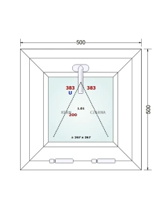 Kunststofffenster PVC Fenster 50x50 cm KIPP Gealan S 8000 2