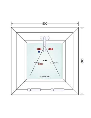 Kunststofffenster PVC Fenster 50x50 cm KIPP Gealan S 8000