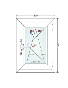 Kunststofffenster PVC Fenster 50x70 cm DREH/KIPP Gealan S 8000 2