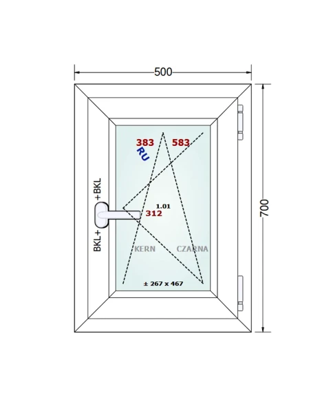 Kunststofffenster PVC Fenster 50x70 cm DREH/KIPP Gealan S 8000