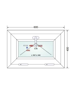 Kunststofffenster PVC Fenster 60x40 cm KIPP Gealan S 8000 2