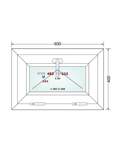 Kunststofffenster PVC Fenster 60x40 cm KIPP Gealan S 8000