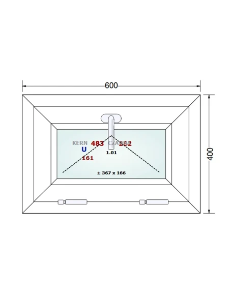 Kunststofffenster PVC Fenster 60x40 cm KIPP Gealan S 8000