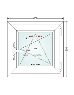 Kunststofffenster PVC Fenster 60x60 cm DREH/KIPP Gealan S 8000 2