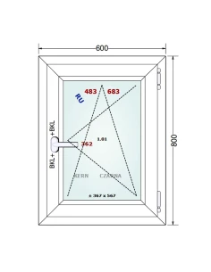 Kunststofffenster PVC Fenster 60x80 cm DREH/KIPP Gealan S 8000 2
