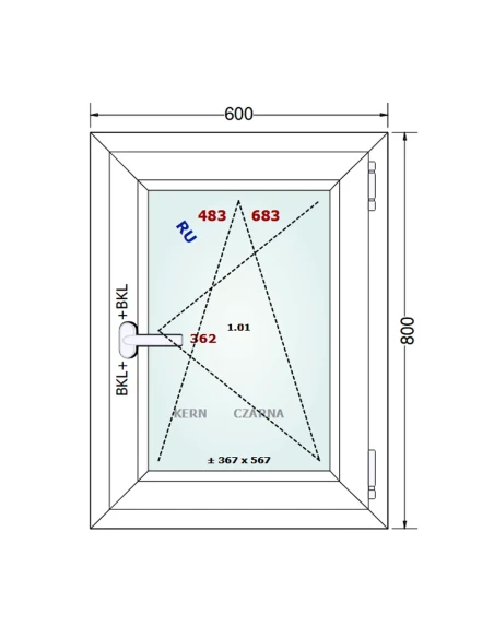 Kunststofffenster PVC Fenster 60x80 cm DREH/KIPP Gealan S 8000