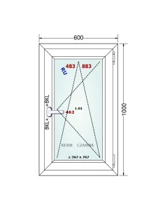 Kunststofffenster PVC Fenster 60x100 cm DREH/KIPP Gealan S 8000 2