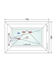 Kunststofffenster PVC Fenster 70x50 cm DREH/KIPP Gealan S 8000 2
