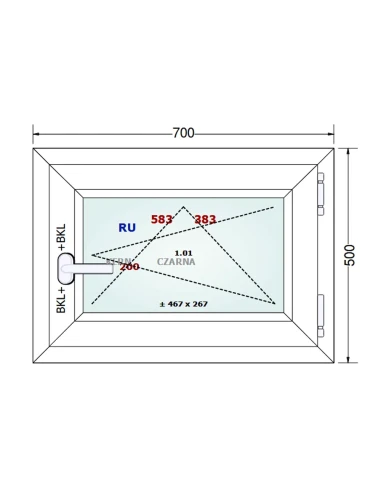 Kunststofffenster PVC Fenster 70x50 cm DREH/KIPP Gealan S 8000