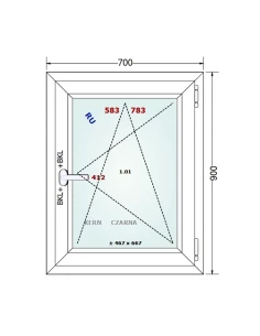 Kunststofffenster PVC Fenster 70x90 cm DREH/KIPP Gealan S 8000 2