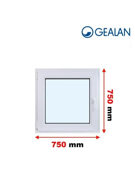 Kunststofffenster PVC Fenster 75x75 cm DREH/KIPP Gealan S 8000