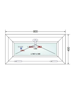 Kunststofffenster PVC Fenster 80x40 cm KIPP Gealan S 8000 2