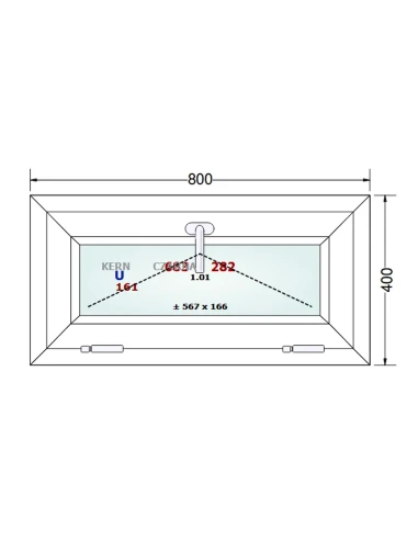Kunststofffenster PVC Fenster 80x40 cm KIPP Gealan S 8000