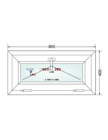 Kunststofffenster PVC Fenster 80x40 cm KIPP Gealan S 8000