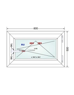 Kunststofffenster PVC Fenster 80x50 cm DREH/KIPP Gealan S 8000 2