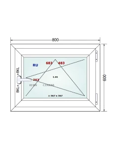 Kunststofffenster PVC Fenster 80x60 cm DREH/KIPP Gealan S 8000 2