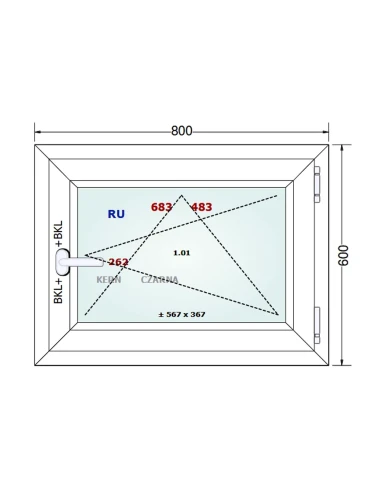 Kunststofffenster PVC Fenster 80x60 cm DREH/KIPP Gealan S 8000