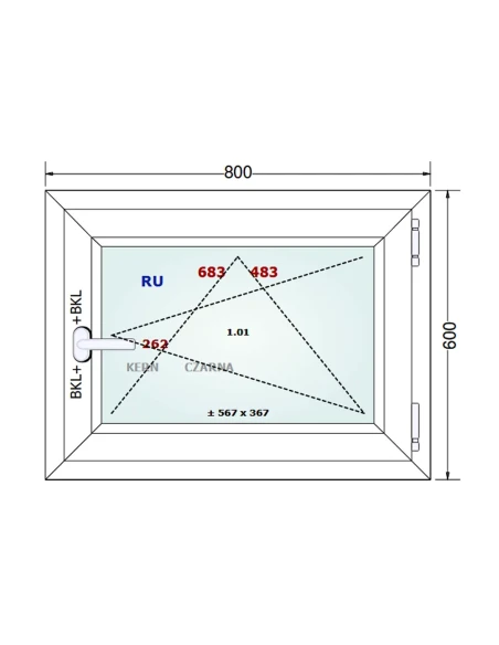 Kunststofffenster PVC Fenster 80x60 cm DREH/KIPP Gealan S 8000