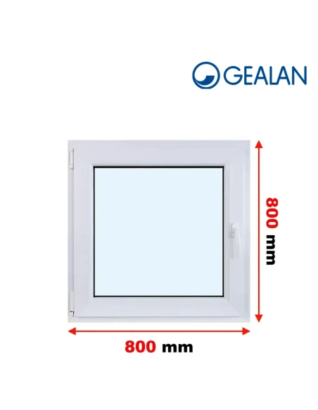 Kunststofffenster PVC Fenster 80x80 cm DREH/KIPP Gealan S 8000