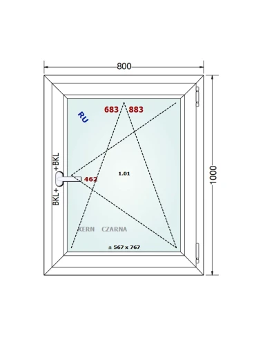 Kunststofffenster PVC Fenster 80x100 cm DREH/KIPP Gealan S 8000