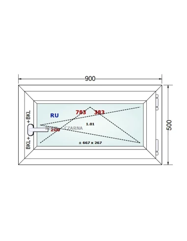 Kunststofffenster PVC Fenster 90x50 cm DREH/KIPP Gealan S 8000