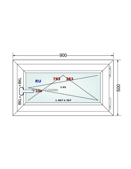 Kunststofffenster PVC Fenster 90x50 cm DREH/KIPP Gealan S 8000