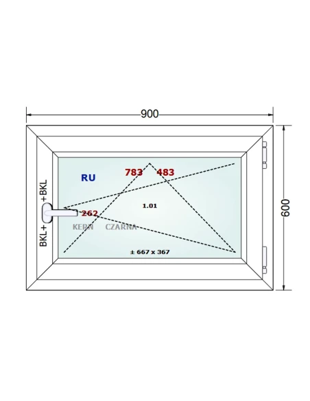Kunststofffenster PVC Fenster 90x60 cm DREH/KIPP Gealan S 8000
