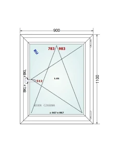 Kunststofffenster PVC Fenster 90x110 cm DREH/KIPP Gealan S 8000 2