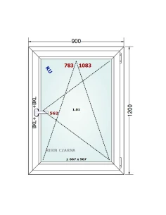 Kunststofffenster PVC Fenster 90x120 cm DREH/KIPP Gealan S 8000 2