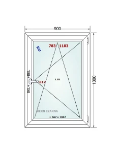 Kunststofffenster PVC Fenster 90x130 cm DREH/KIPP Gealan S 8000 2
