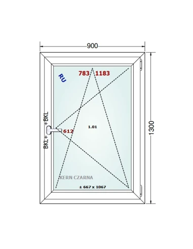 Kunststofffenster PVC Fenster 90x130 cm DREH/KIPP Gealan S 8000