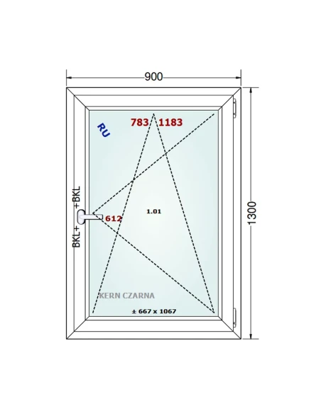 Kunststofffenster PVC Fenster 90x130 cm DREH/KIPP Gealan S 8000