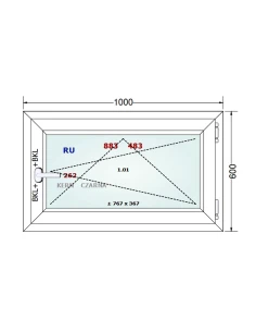 Kunststofffenster PVC Fenster 100x60 cm DREH/KIPP Gealan S 8000 2