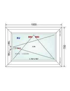 Kunststofffenster PVC Fenster 100x70 cm DREH/KIPP Gealan S 8000 2