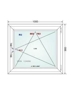 Kunststofffenster PVC Fenster 100x90 cm DREH/KIPP Gealan S 8000 2