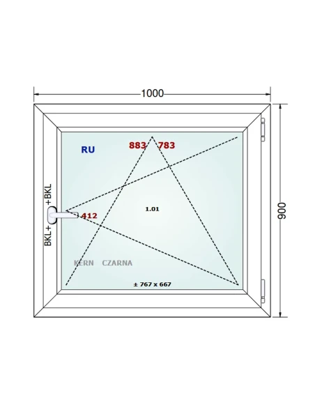 Kunststofffenster PVC Fenster 100x90 cm DREH/KIPP Gealan S 8000