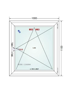 Kunststofffenster PVC Fenster 100x110 cm DREH/KIPP Gealan S 8000 2