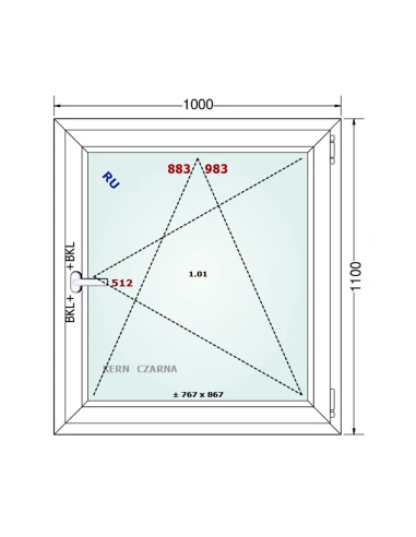 Kunststofffenster PVC Fenster 100x110 cm DREH/KIPP Gealan S 8000