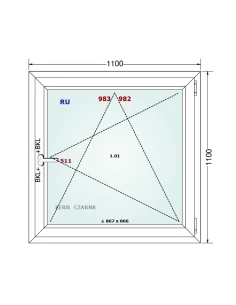 Kunststofffenster PVC Fenster 110x110 cm DREH/KIPP Gealan S 8000 2