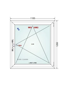 Kunststofffenster PVC Fenster 110x120 cm DREH/KIPP Gealan S 8000 2