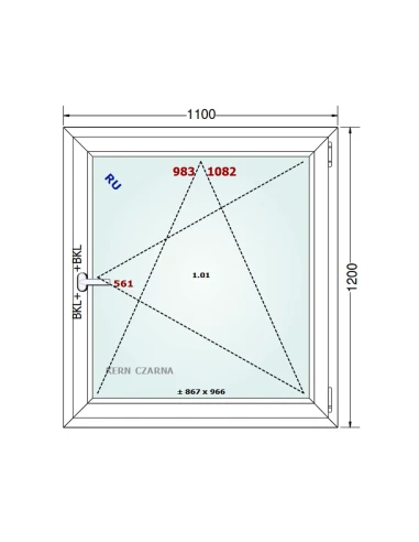 Kunststofffenster PVC Fenster 110x120 cm DREH/KIPP Gealan S 8000