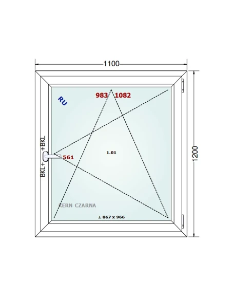 Kunststofffenster PVC Fenster 110x120 cm DREH/KIPP Gealan S 8000