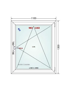 Kunststofffenster PVC Fenster 110x130 cm DREH/KIPP Gealan S 8000 2