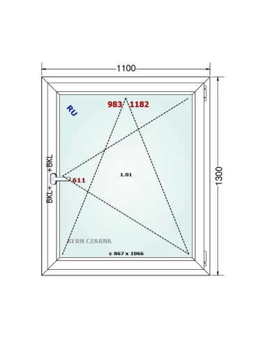 Kunststofffenster PVC Fenster 110x130 cm DREH/KIPP Gealan S 8000