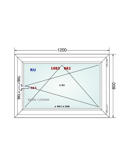 Kunststofffenster PVC Fenster 120x80 cm DREH/KIPP Gealan S 8000